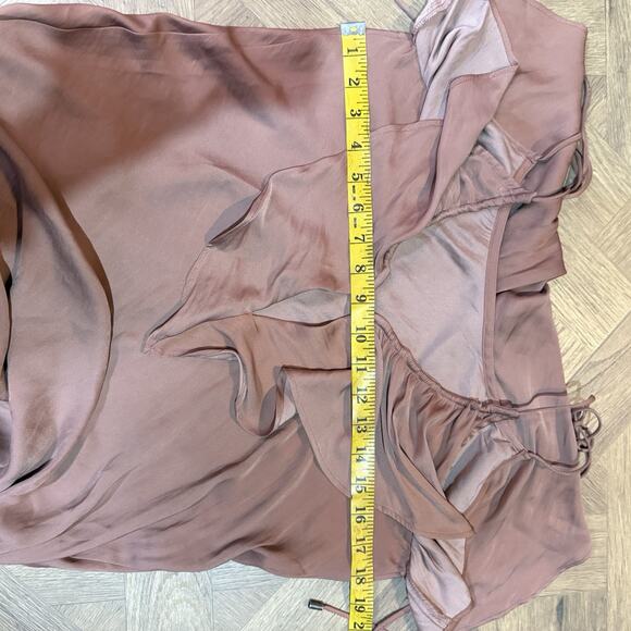 Intimately Free People Women's Hadley Maxi Slip Dress Cocoa Brown Satin Size M - Picture 10 of 11